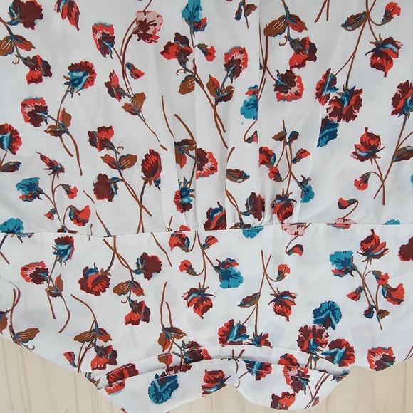 Lands End Womens 1X Floral Ombre Long Sleeve Cotton Button Down Shirt - Picture 8 of 16